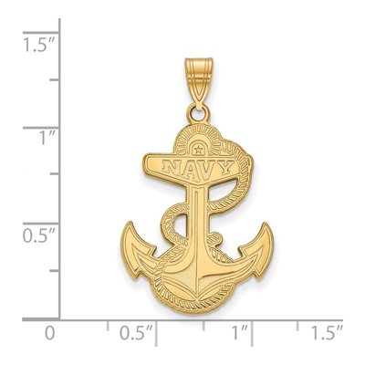 United States Naval Academy 10K Yellow Gold Extra Large US Anchor Pendant – view 2