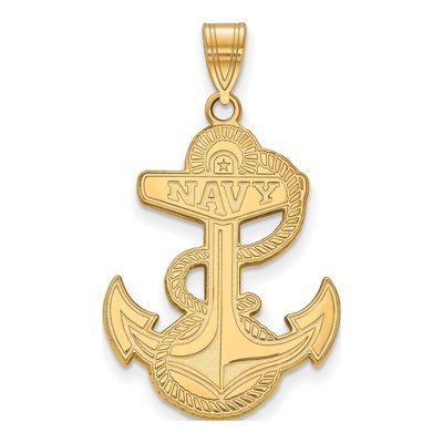 United States Naval Academy 10K Yellow Gold Extra Large US Anchor Pendant