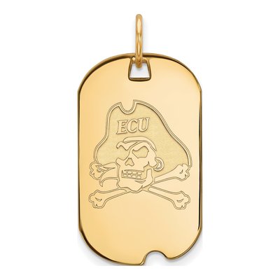 East Carolina University 10K Yellow Gold Small Pirates Dog Tag Pendant