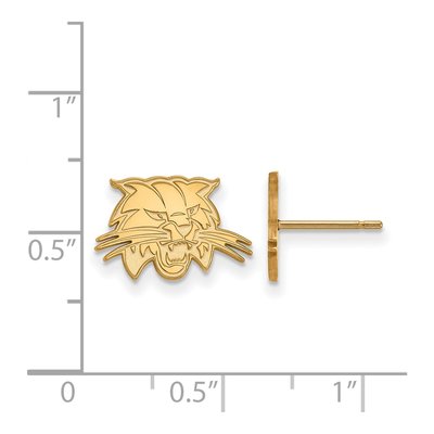 Ohio University 10K Yellow Gold Bobcat Extra Small Stud Earrings – view 2