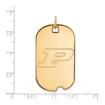 Purdue University 10K Yellow Gold Large Dog Tag Letter P Pendant – view 2
