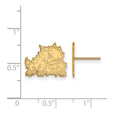Texas Christian University 10K Yellow Gold Horned Frog Small Stud Earrings – view 2