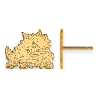 Texas Christian University 10K Yellow Gold Horned Frog Small Stud Earrings
