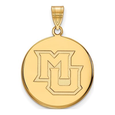 Marquette University 10K Yellow Gold Large Disc Pendant