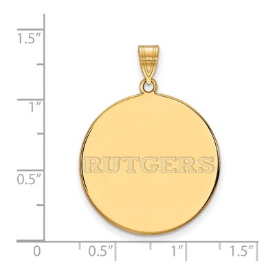 Rutgers University 10K Yellow Gold Extra Large XL Disc Pendant – view 2