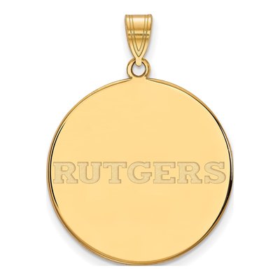 Rutgers University 10K Yellow Gold Extra Large XL Disc Pendant