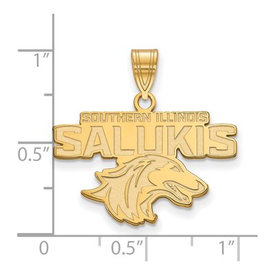 Southern Illinois University 10K Yellow Gold SIU Salukis Medium Pendant – view 2