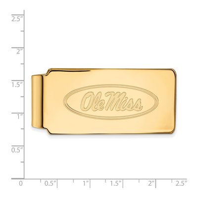 10K Yellow Gold Logoart University Of Mississippi Ole Miss Money Clip – view 2