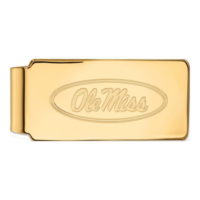 10K Yellow Gold Logoart University Of Mississippi Ole Miss Money Clip
