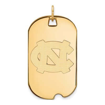 University of North Carolina 10K Yellow Gold UNC Tar Heels Large Dog Tag Pendant