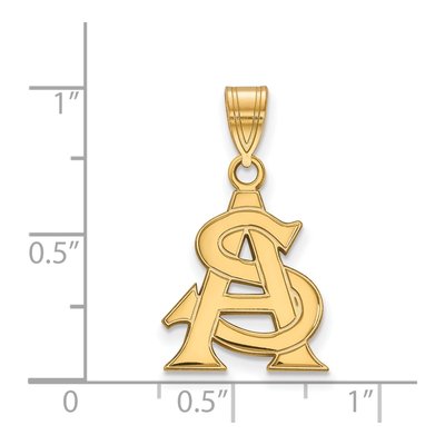 Arizona State University 10K Yellow Gold Medium A-S Pendant – view 2