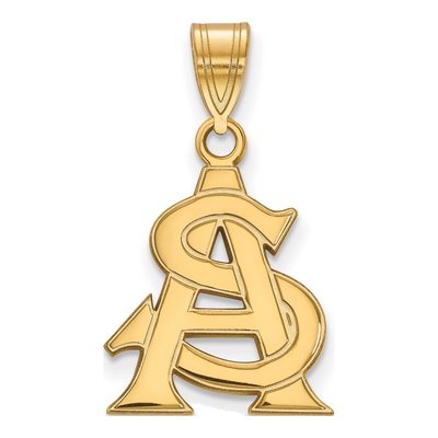 Arizona State University 10K Yellow Gold Medium A-S Pendant
