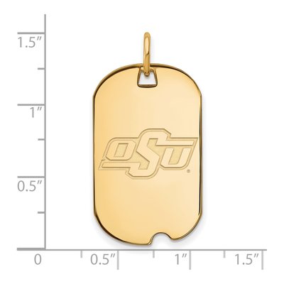 Oklahoma State University 10K Yellow Gold O-S-U Small Dog Tag Pendant – view 2