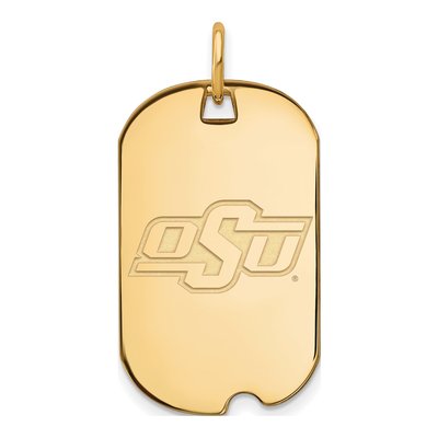 Oklahoma State University 10K Yellow Gold O-S-U Small Dog Tag Pendant