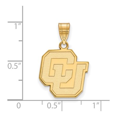 University of Colorado 10K Yellow Gold Medium C-U Pendant – view 2