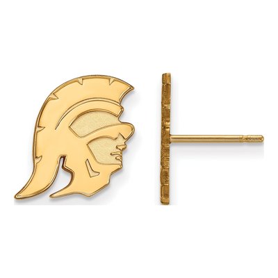 University of Southern California 10K Yellow Gold USC Trojans Button Stud Earrings