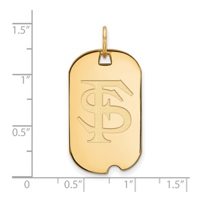 Florida State University 10K Yellow Gold Small Dog Tag Pendant – view 2