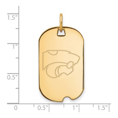 Kansas State University 10K Yellow Gold Small Wildcats Dog Tag Pendant – view 2