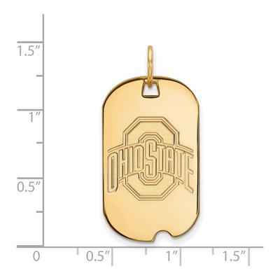 Ohio State University 10K Yellow Gold Small Dog Tag Pendant – view 2