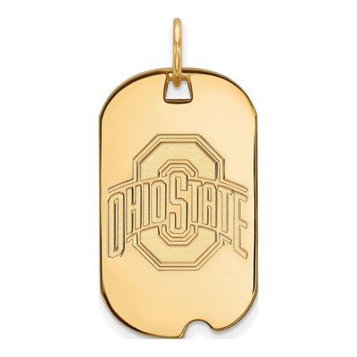 Ohio State University 10K Yellow Gold Small Dog Tag Pendant