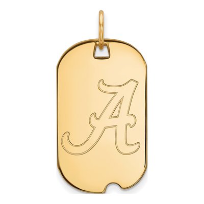 University of Alabama 10K Yellow Gold Small Dog Tag Pendant