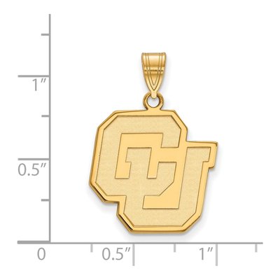 University of Colorado 10K Yellow Gold Large C-U Pendant – view 2