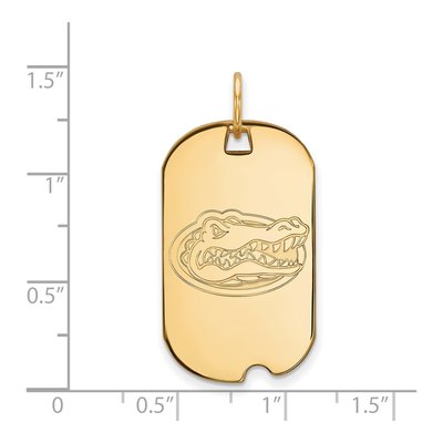 University of Florida 10K Yellow Gold Small Gator Dog Tag Pendant – view 2