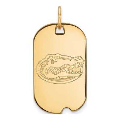 University of Florida 10K Yellow Gold Small Gator Dog Tag Pendant