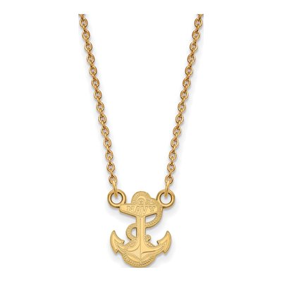 United States Naval Academy 10K Yellow Gold Us Anchor Small Necklace