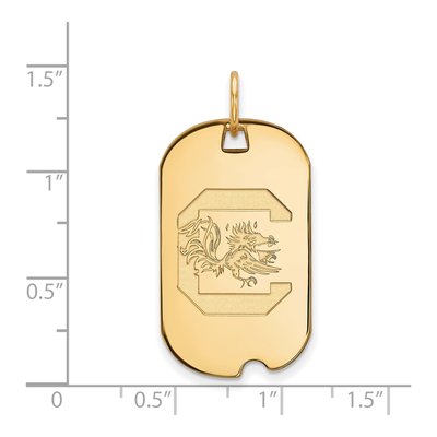 University of South Carolina 10K Yellow Gold Small Dog Tag Pendant – view 2