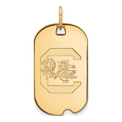 University of South Carolina 10K Yellow Gold Small Dog Tag Pendant