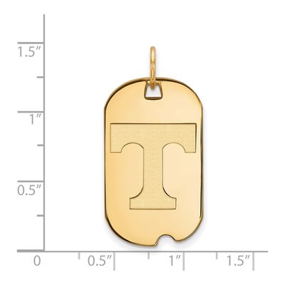 University of Tennessee 10K Yellow Gold Small Dog Tag Letter T Pendant – view 2