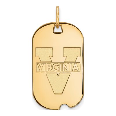 University of Virginia 10K Yellow Gold Small Dog Tag Pendant