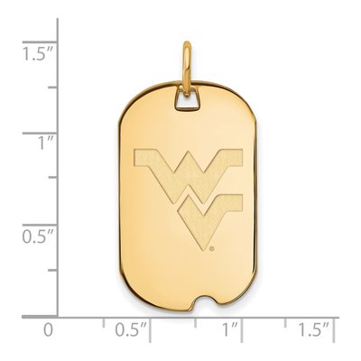 West Virginia University 10K Yellow Gold Small Dog Tag Pendant – view 2