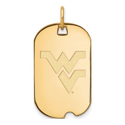 West Virginia University 10K Yellow Gold Small Dog Tag Pendant