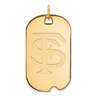 Florida State University 10K Yellow Gold Large F-S Dog Tag Pendant