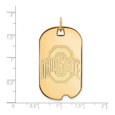 Ohio State University 10K Yellow Gold Large Buckeyes Dog Tag Pendant – view 2