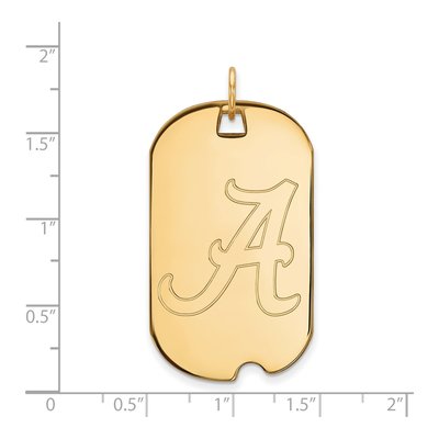 University of Alabama 10K Yellow Gold Large Dog Tag Pendant – view 2
