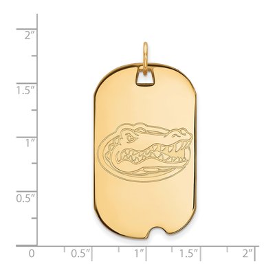 University of Florida 10K Yellow Gold Large Gator Dog Tag Pendant – view 2