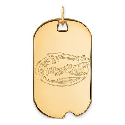 University of Florida 10K Yellow Gold Large Gator Dog Tag Pendant