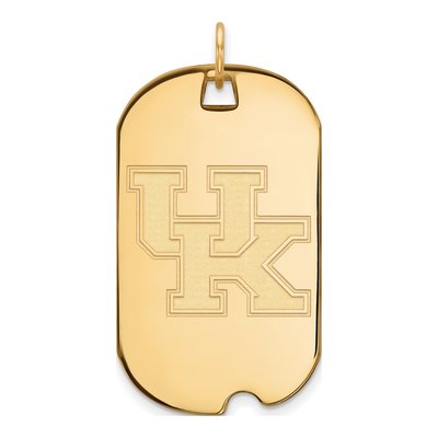 University of Kentucky 10K Yellow Gold Large Wildcats Dog Tag Pendant