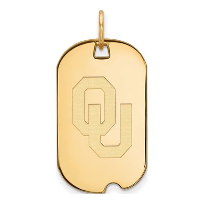 University of Oklahoma 10K Yellow Gold Small Dog Tag Pendant