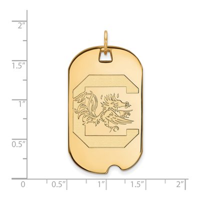 University of South Carolina 10K Yellow Gold Large Dog Tag Pendant – view 2
