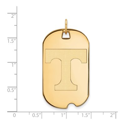 University of Tennessee 10K Yellow Gold Large Of Dog Tag Letter T Pendant – view 2