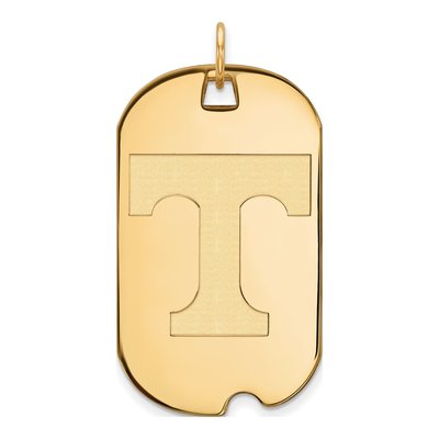 University of Tennessee 10K Yellow Gold Large Of Dog Tag Letter T Pendant