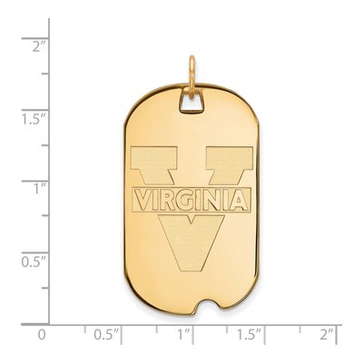 University of Virginia 10K Yellow Gold Large Dog Tag Pendant – view 2