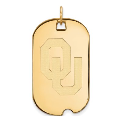 University of Oklahoma 10K Yellow Gold O-U Large Dog Tag Pendant