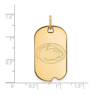 Pennsylvania State University 10K Yellow Gold Small Penn Lion Dog Tag Pendant – view 2
