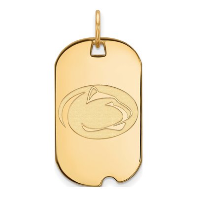 Pennsylvania State University 10K Yellow Gold Small Penn Lion Dog Tag Pendant