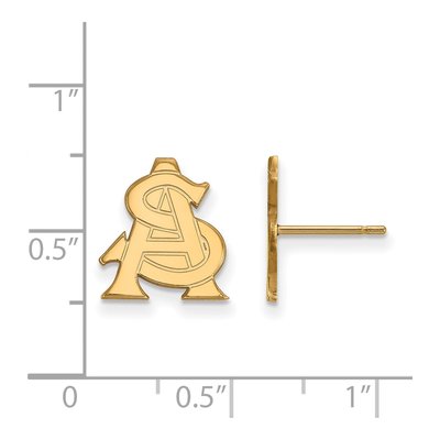 Arizona State University 10K Yellow Gold Sun Devils Small Stud Earrings – view 2